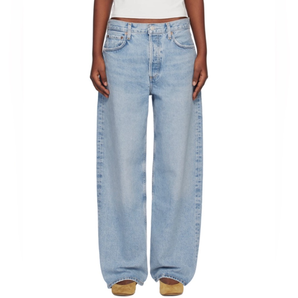 AGOLDE Light Blue Wide-Leg Flare Jeans